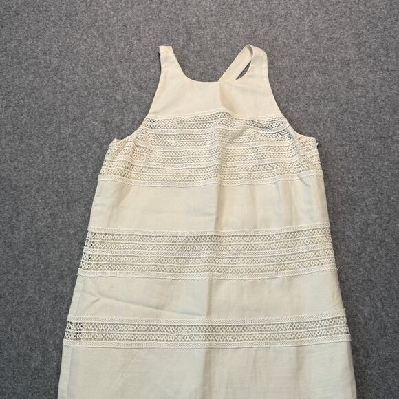 Women's Ann Taylor Loft Linen Blend and Lace Cream Sundress Size 2 NEW - Picture 2 of 9